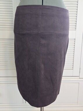 Max Studio Dark Brown Faux Suede Pencil Skirt